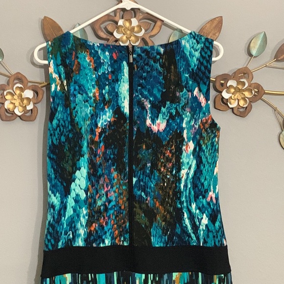 Laundry by Shelli Segal Teal Black Dress Size 4 - Picture 6 of 8